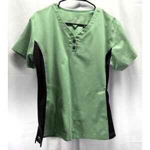 Reina Womens Green/Black Scrub Top Size Medium